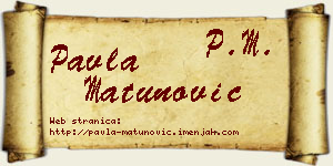 Pavla Matunović vizit kartica